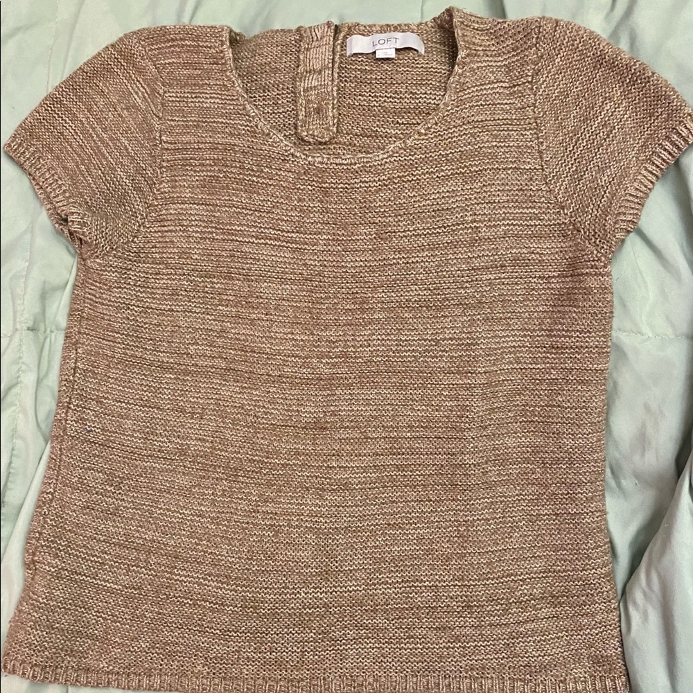 Knit Top with Gold Thread Accents